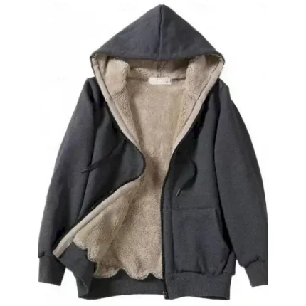 Women's Winter Jacket Sherpa Jacket Hoodie Jacket Comfortable Breathable Zipper Pocket Casual Plain Vacation Street Casual Daily Wear Zipper Regular Hooded Regular Fit Long Sleeve Outerwear Black Red - Image 4