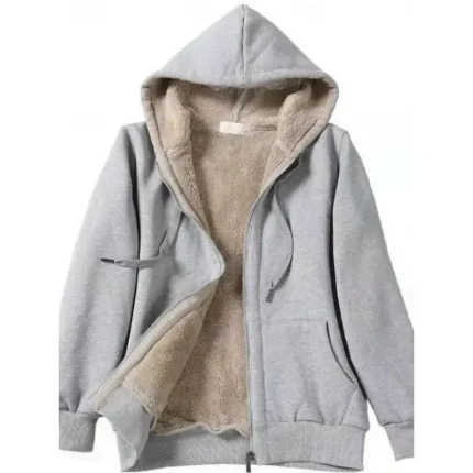 Women's Winter Jacket Sherpa Jacket Hoodie Jacket Comfortable Breathable Zipper Pocket Casual Plain Vacation Street Casual Daily Wear Zipper Regular Hooded Regular Fit Long Sleeve Outerwear Black Red - Image 3