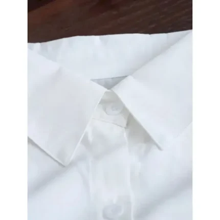 Women's Shacket Comfortable Breathable Buttons Casual Plain Vacation Street Casual Daily Wear Single Breasted Long Lapel Regular Fit Long Sleeve Outerwear White Blue Spring Fall - Image 6