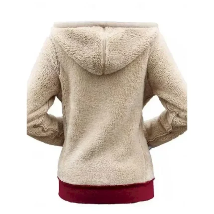 Women's Winter Jacket Sherpa Jacket Hoodie Jacket Comfortable Breathable Zipper Pocket Casual Plain Vacation Street Casual Daily Wear Zipper Regular Hooded Regular Fit Long Sleeve Outerwear Black Red - Image 6