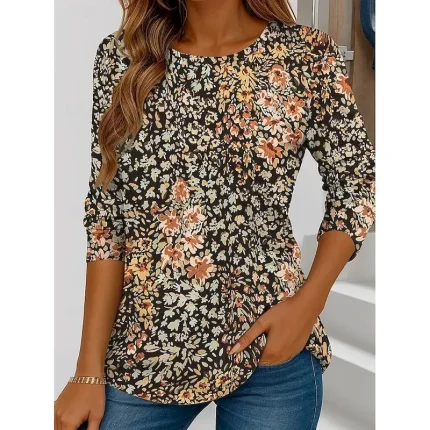 Women's Chinos Shorts Vacation Vintage Ethnic Style Short Mid Waist Floral Graphic Drawstring Elastic Waist Formal Vacation Street Pink Khaki Beige Summer Spring Regular Fit - Image 4