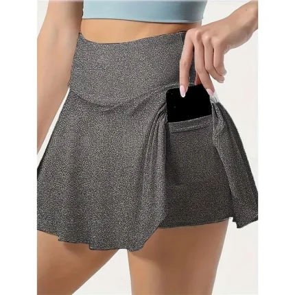 Women's Skirt A Line Fashion Casual Mini High Waist Skirts Plain Pocket Stretchy Sports Outdoor Daily Black White Pink Wine Summer Polyester - Image 3