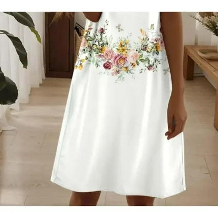 Women's Mini Dress Casual Dress Elegant Tropical Hawaiian Daily Regular Fit Floral Short Sleeve Crew Neck Pearl Black Pink Blue Summer - Image 4